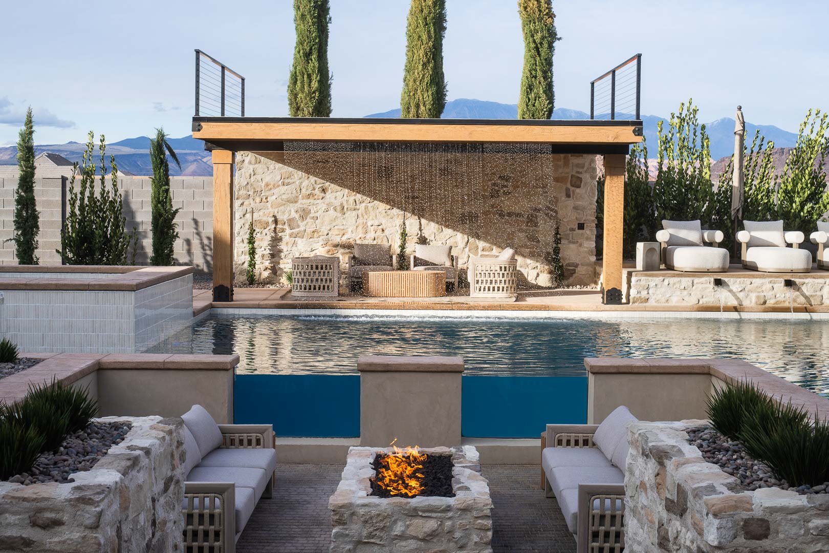 Emilia Romagna Pool Cabana with Rain Curtain