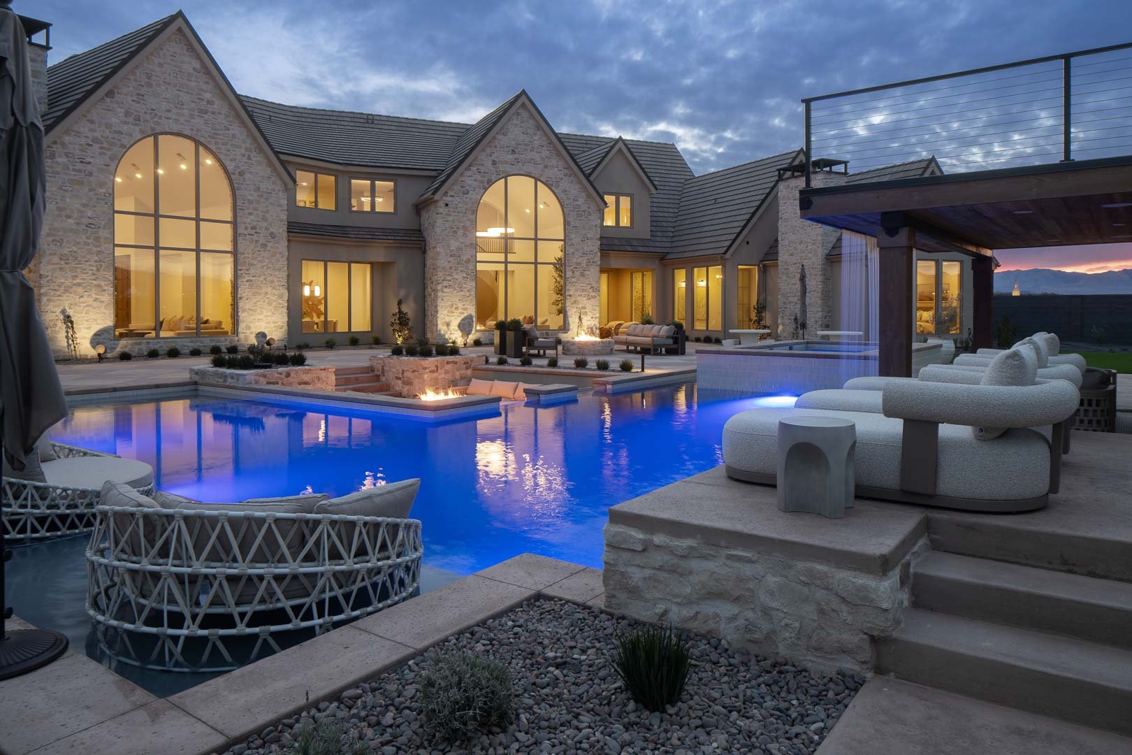 Emilia Romagna Pool at Twilight